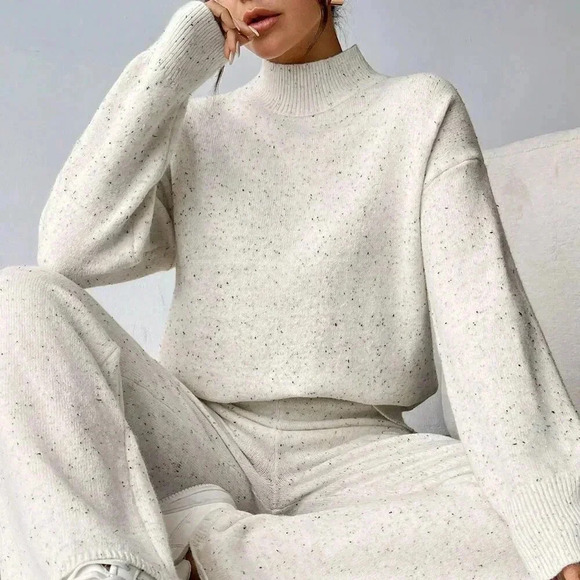 Apricot Casual Women's Solid Stand Collar Sweater - Picture 1 of 7